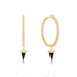 Gold Black Agate Drop Hoop Earrings | Ania Haie Australia