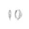 Silver Pearl Geometric Huggie Hoop Earrings | Ania Haie Australia