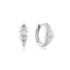 Silver Pearl Geometric Huggie Hoop Earrings | Ania Haie Australia