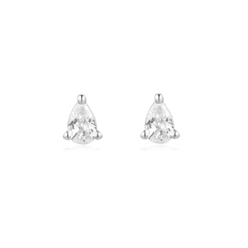 Silver Pear Studs | Ania Haie Australia