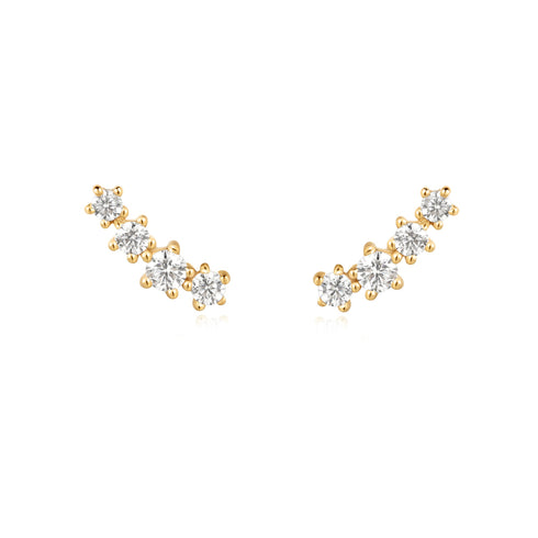 Gold Sparkle Climber Studs | Ania Haie Australia