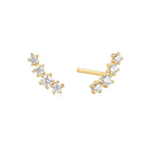 Gold Sparkle Climber Studs | Ania Haie Australia