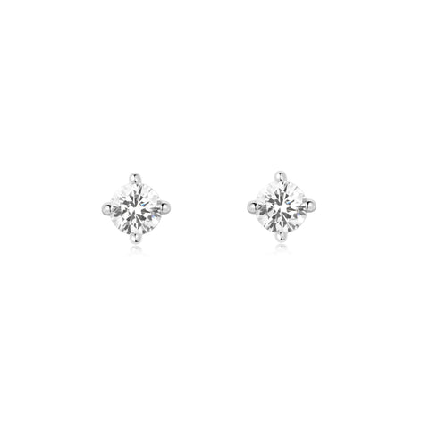 Silver Solitaire Studs | Ania Haie Australia
