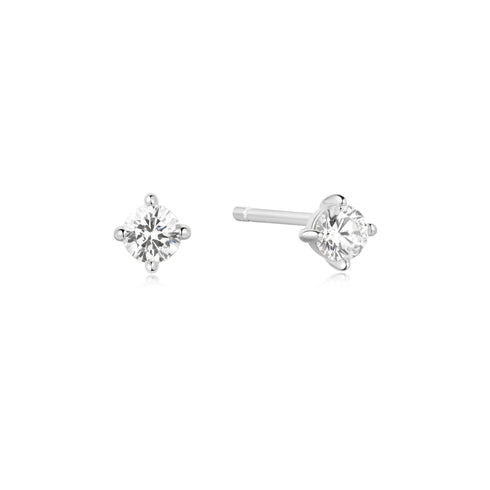 Silver Solitaire Studs | Ania Haie Australia