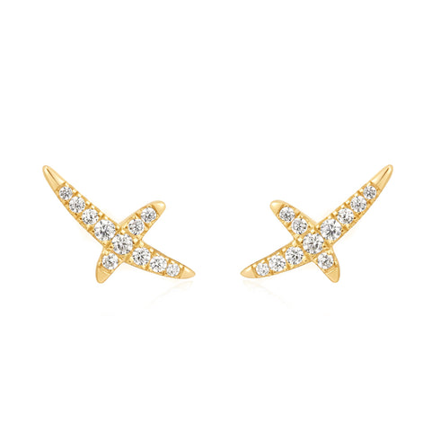 Gold Kiss Pave Studs | Ania Haie Australia