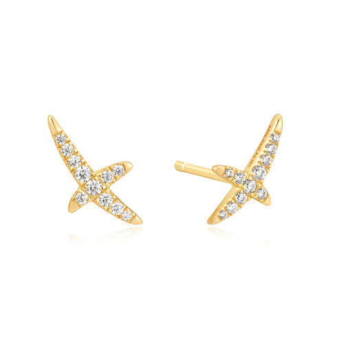 Gold Kiss Pave Studs | Ania Haie Australia