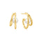 Gold Duo Freshwater Pearl Stud Hoops