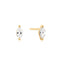 Gold Marquise Solitaire Studs