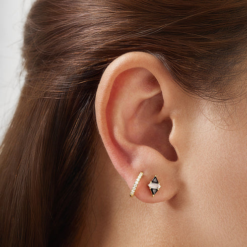 Gold Classic Pave Huggies