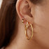 Gold Cubic Zirconia Geometric Hoops