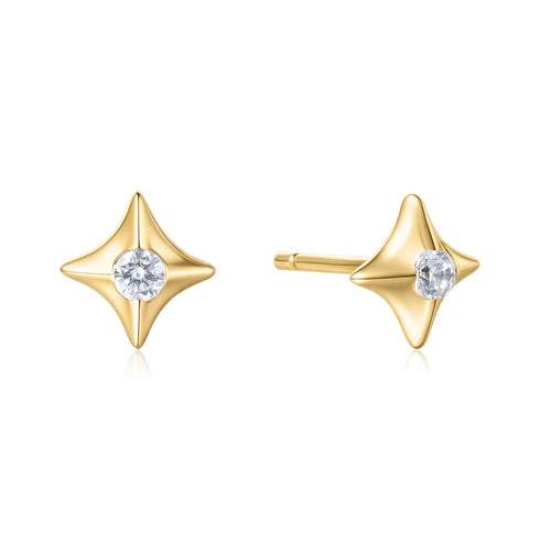 Gold Sparkling Star Stud Earrings
