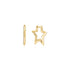 Gold Medium Star Pave Hoop Earrings