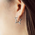 Silver Medium Star Pave Hoop Earrings