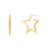 Gold Large Star-Shaped Pave Hoop Earrings