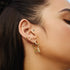 Gold Large Star-Shaped Pave Hoop Earrings