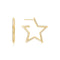 Gold Large Star-Shaped Pave Hoop Earrings