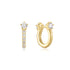 Gold Sparkling Pave Huggie Hoop Earrings