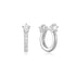 Silver Sparkling Pave Huggie Hoop Earrings