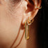Gold Bezel Beaded Huggie Hoop Earrings