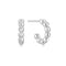 Silver Bezel Beaded Huggie Hoop Earrings