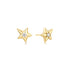 Gold Sparkling Star Drop Stud Earrings