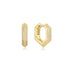 Gold Sparkling Shield Huggie Hoop Earrings