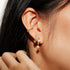 Gold U-Shaped Shield Drop Huggie Hoop Earrings