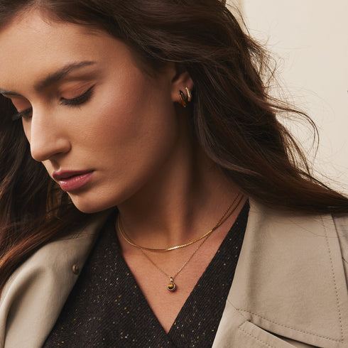 Gold Flat S Link Chain Necklace