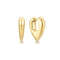 Gold Puffy Shield Hoop Earrings
