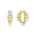 Two-Tone Sparkling Bold Puffy Spike Hoop Earrings