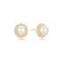 Gold Shell Pearl Bloom Stud Earrings