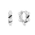 Two-Tone Sparkling Braided Shell Pearl Huggie Hoop Earrings