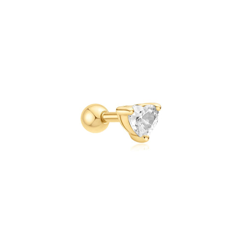 Gold Heart Barbell Single Earring | Ania Haie Australia