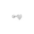 Silver Pave Heart Barbell Single Earring | Ania Haie Australia