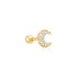 Gold Pave Crescent Moon Barbell Single Earring | Ania Haie Australia