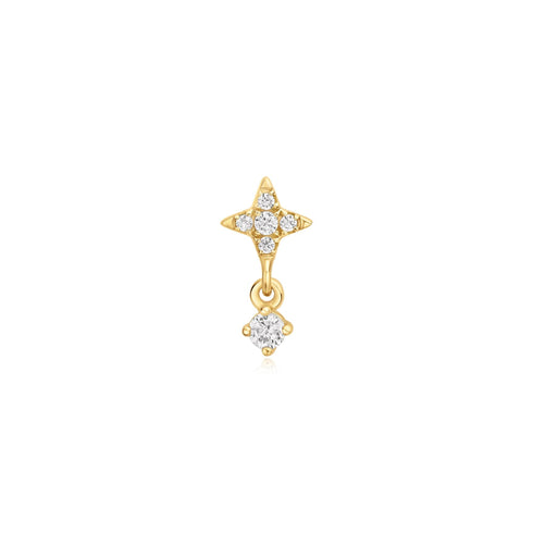 Gold Star Dangle Barbell Single Earring | Ania Haie Australia