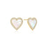 Gold Mother of Pearl Halo Heart Stud Earrings | Ania Haie Australia