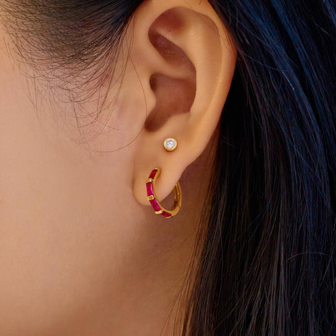 Crimson Huggie Hoop Earrings | Ania Haie Australia