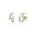 Two-Tone Sparkling Stud Hoop Earrings