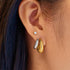Two-Tone Dome Stud Hoop Earrings
