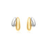 Two-Tone Dome Stud Hoop Earrings