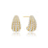 Gold Pave Shrimp Stud Hoop Earrings