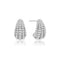 Silver Pave Shrimp Stud Hoop Earrings