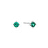 Silver Green Stud Earrings