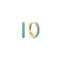 Gold Aqua Blue Row Huggie Hoop Earrings