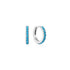 Silver Aqua Blue Row Huggie Hoop Earrings