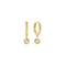 Gold Dangling Mint Green Huggie Hoop Earrings