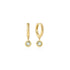 Gold Dangling Mint Green Huggie Hoop Earrings