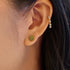 Gold Mint Green Floral Stud Earrings