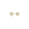 Gold Pave Heart Stud Earrings